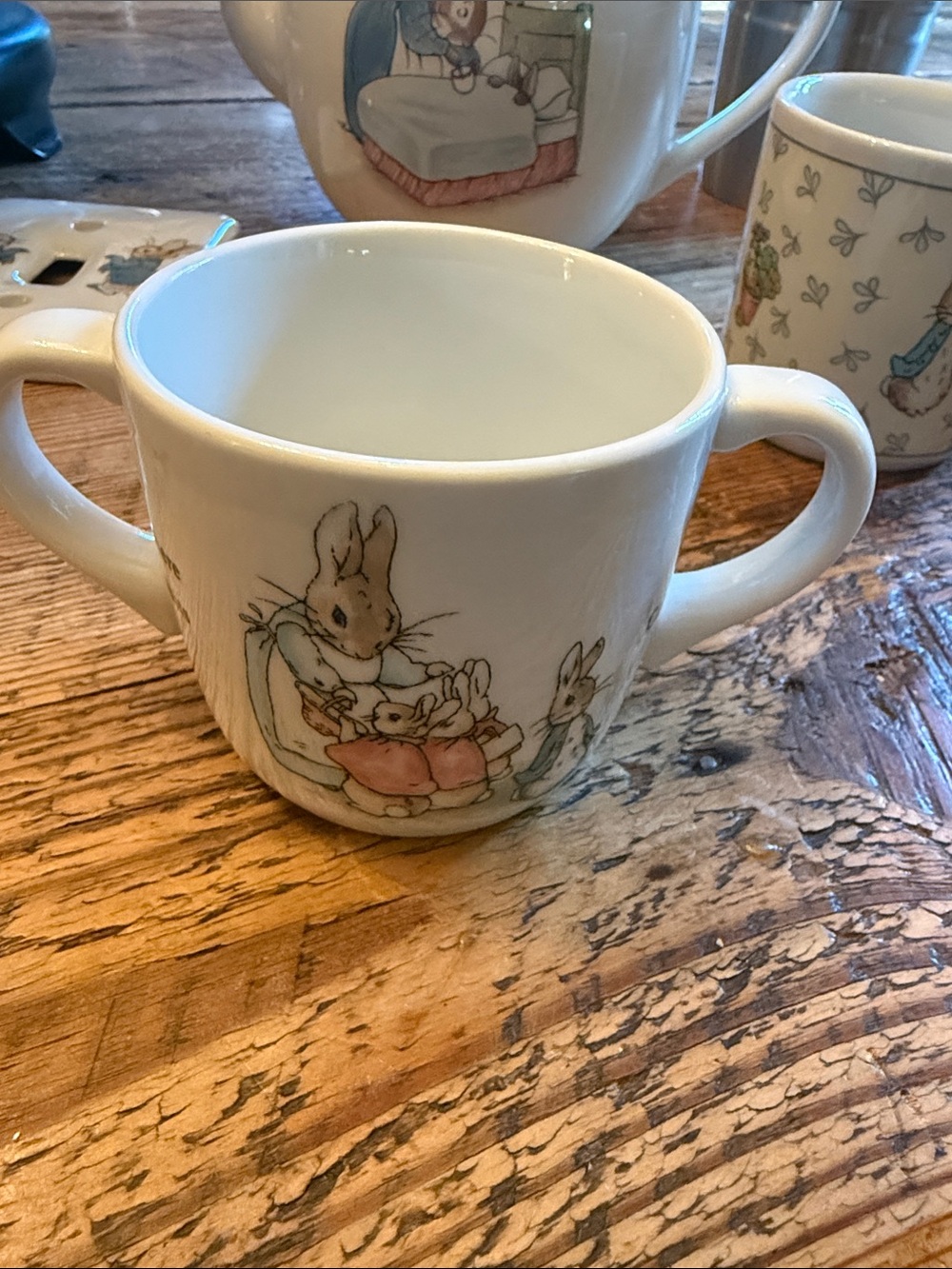 Edgewood  Peter rabbit Vintage Bunny Kids Two-Handled Mug in White